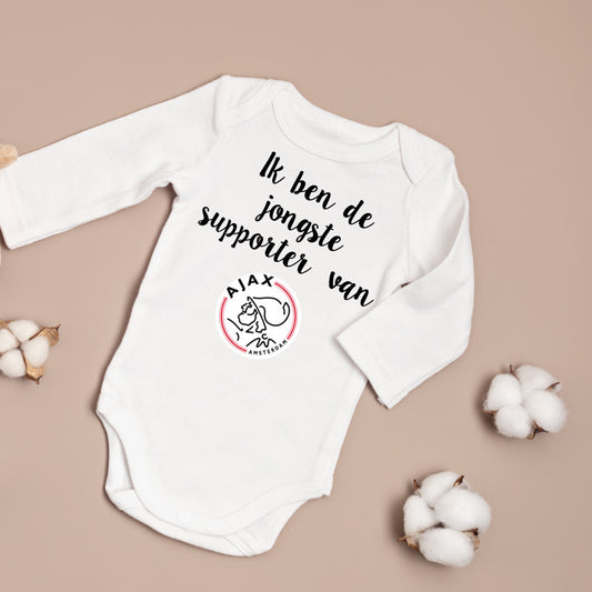 Baby romper - romper met foto/tekst naar keuze - gepersonaliseerde rompers - romper met voetbalteam - ajax romper - feynoord - psv - takim zibin