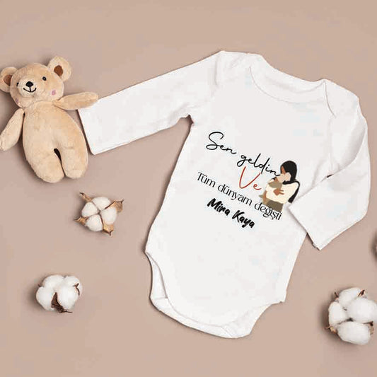 baby romper met foto en tekst - aankondiging van je baby - gepersonaliseerde baby romper