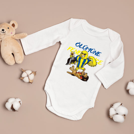 Baby romper - romper met foto/tekst naar keuze - gepersonaliseerde rompers - galatasaray zibin - derbi aslan - fenerbahce - besiktas - 3 buyuk takim zibin - romper met turkse voetbal