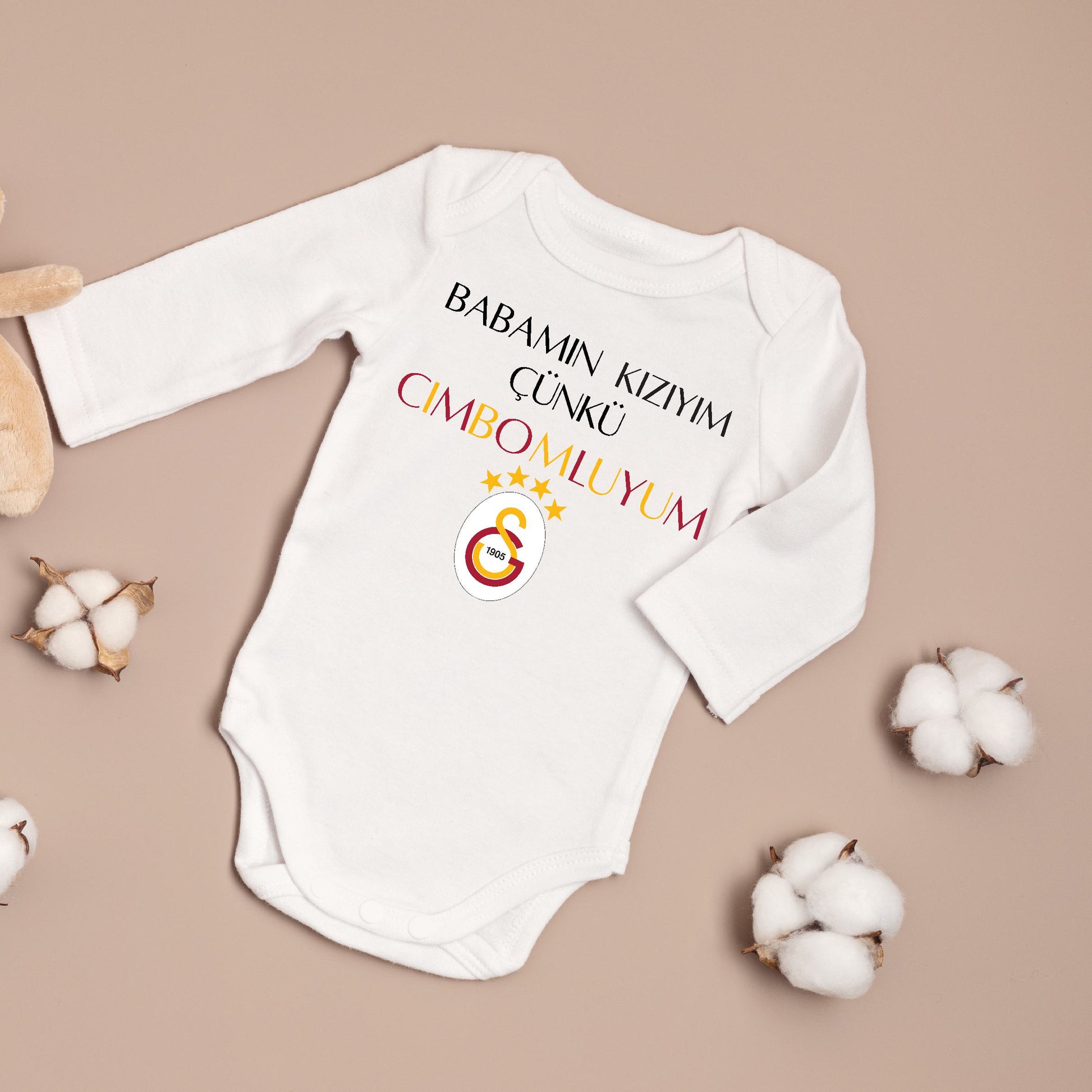 Baby romper - romper met foto/tekst naar keuze - gepersonaliseerde rompers - galatasaray zibin combom