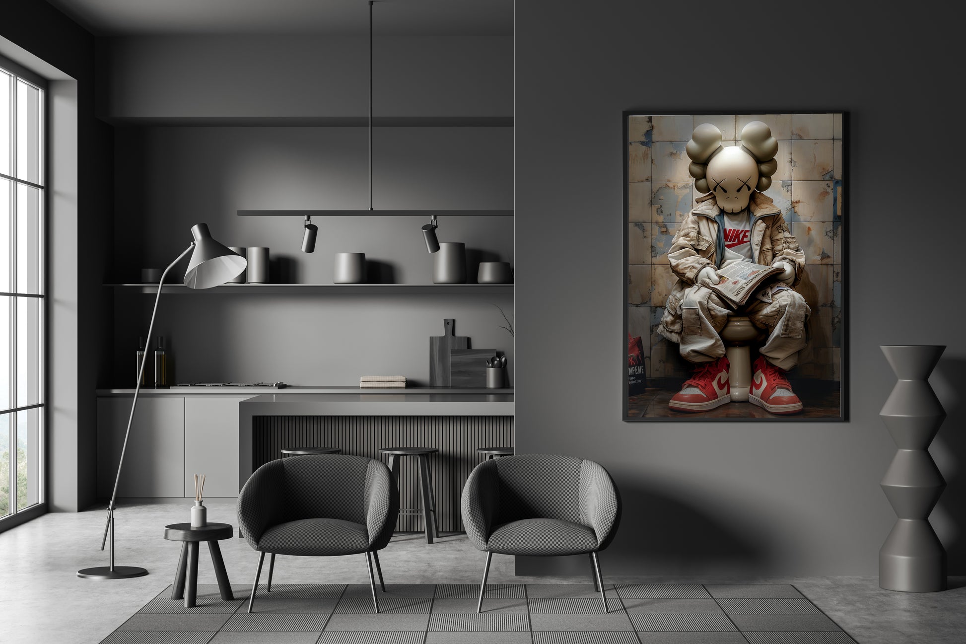 Kaws wallart - streetart - Kaws wallpaper - Graffiti design - streetart poster - canvas cool poster