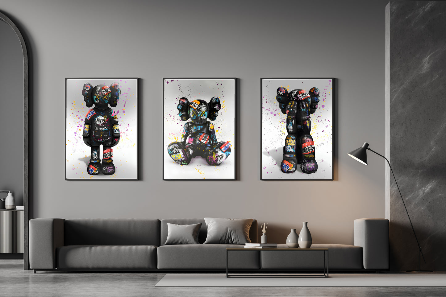 Kaws wallart - streetart - Kaws wallpaper - Graffiti design - streetart poster - canvas cool poster