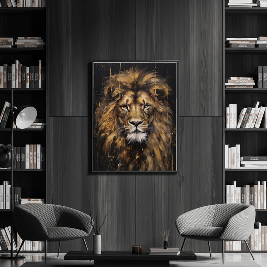 lion abstract poster - modern lion king poster - leeuw poster - 