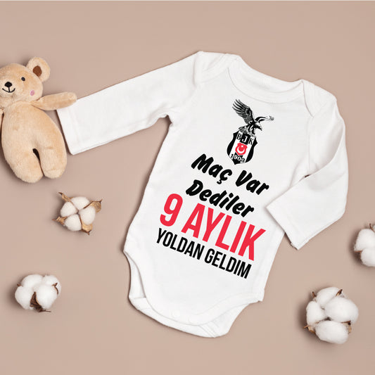 Baby romper met tekst/ foto - gepersonaliseerd romper - zibin - galatasaray - fenerbahce - takimlar forma zibin - mizah zibinlar - besiktas 9 aylik yoldan 