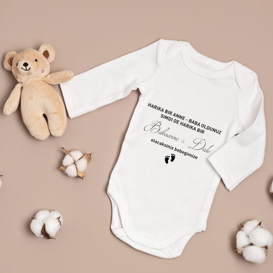 baby romper met foto en tekst - aankondiging van je baby - gepersonaliseerde baby romper -zibin 