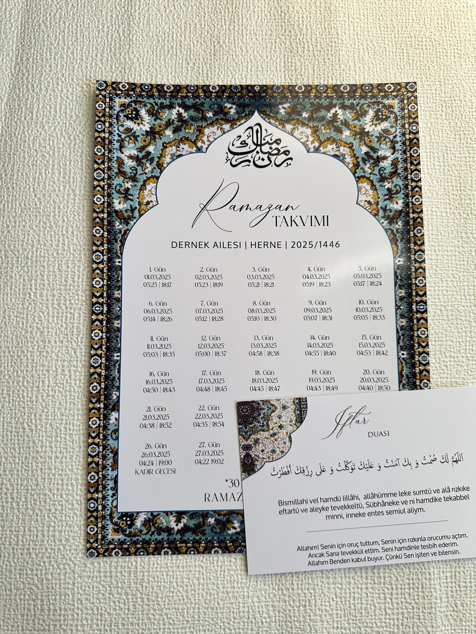 ramazan takvimi - ramadan tijden - kalender voor iftar - ramadan slinger - ramadan decoratie - ramazan susleri - bayram hediyeleri - ramadan karem