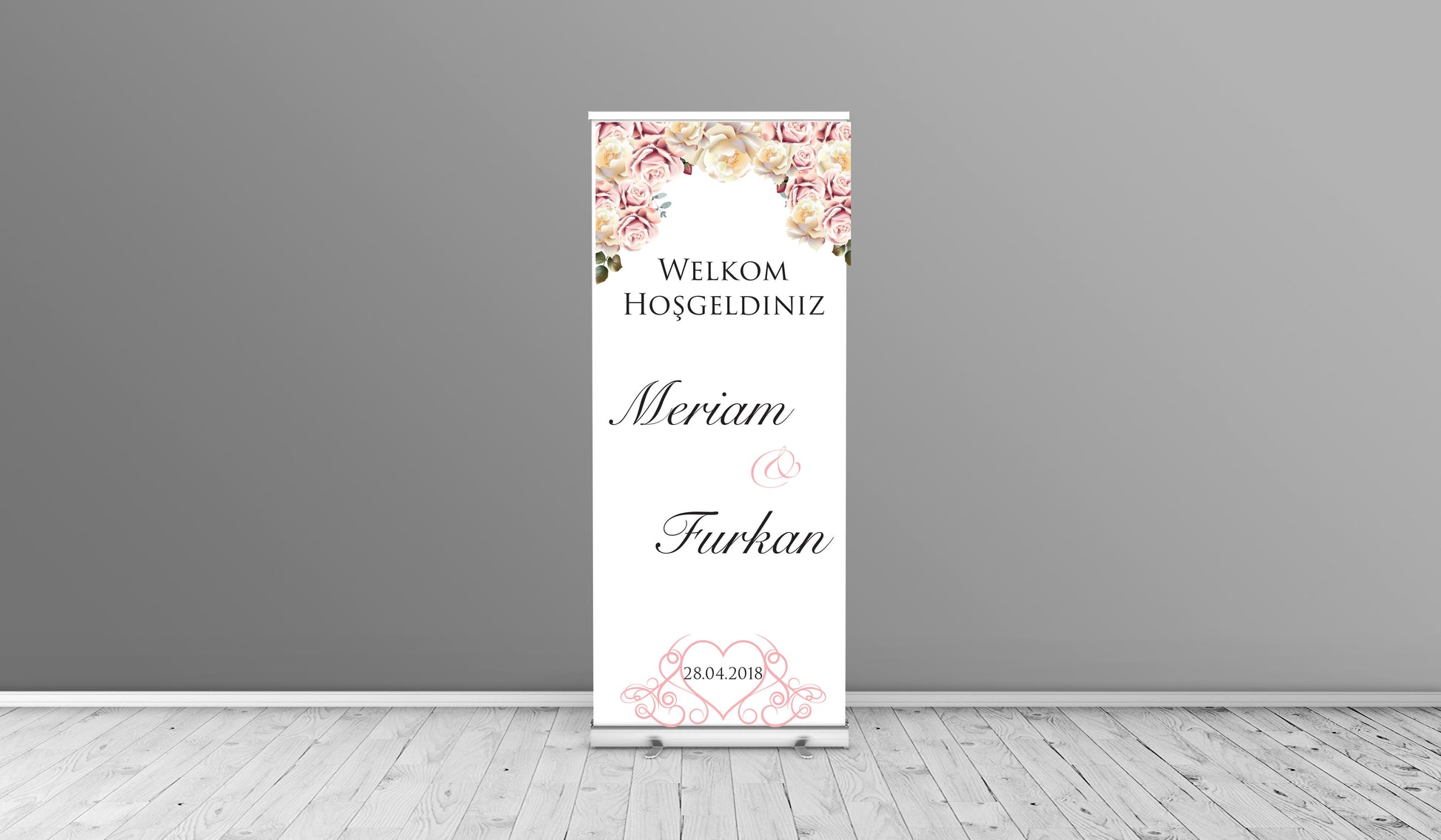 Rollup banner voor elke gelegenheid - roll up wedding -verloving - verjaardag - evenement - gepersonaliseerde rollup