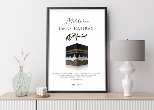 umre mubarek poster - umrah mubarak - kaabe - mescid aqsa - cami poster - umre hatira - umrah cadeau