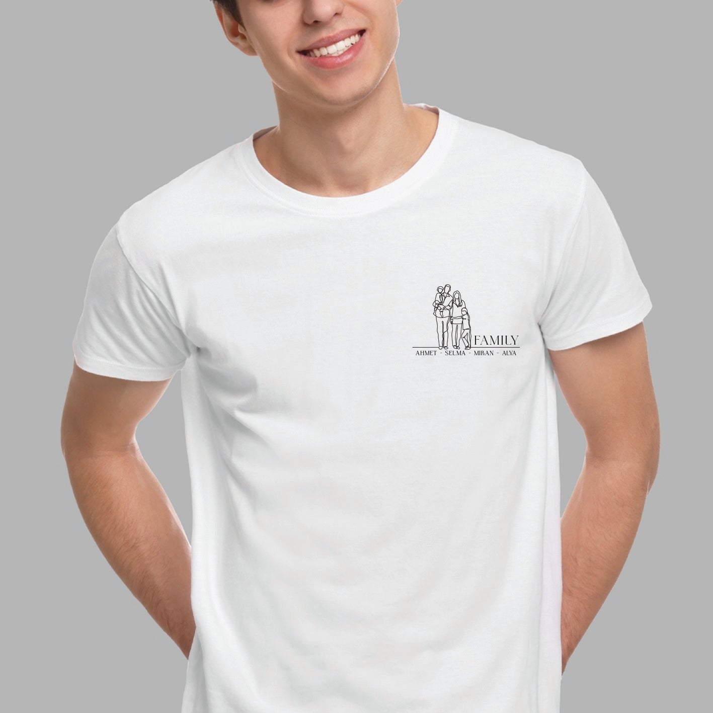 Persoonlijk - T-shirt - Familiefoto - Namen - Cadeau - Gepersonaliseerd - Herinnering - Uniek - Familiecadeau - Foto op T-shirt - Bedrukking - Custom Shirt - Aandenken - Familieherinnering - Speciale gelegenheid