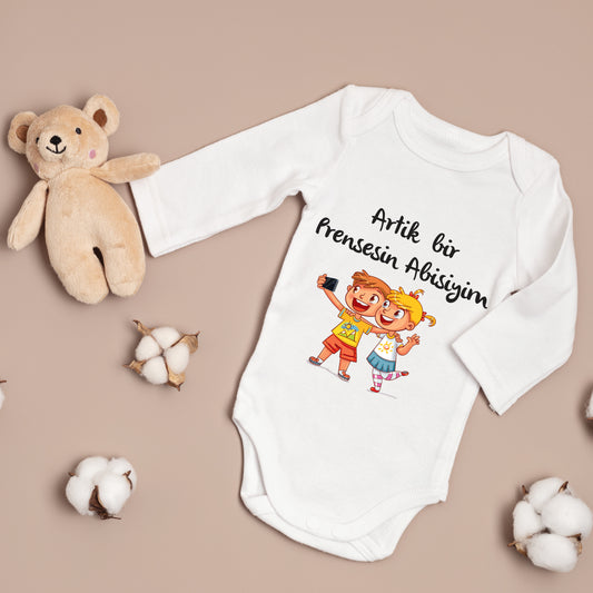 Baby romper - romper met foto/tekst naar keuze - gepersonaliseerde rompers - bebek zibin abi prensen - abi oluyorum