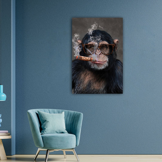 Monkey boss wallpaper - chimpansee poster - Graffiti design -  Streetart poster