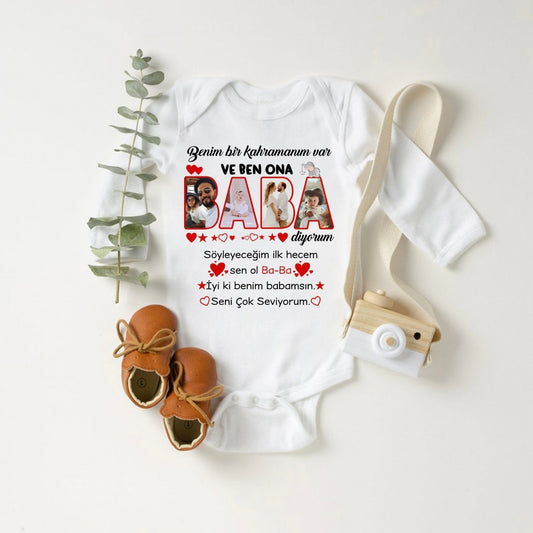 baby romper met foto en tekst - aankondiging van je baby - gepersonaliseerde baby romper