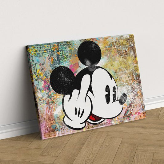 Mickey Mouse wallart op canvas met een unieke en gedetailleerde afbeelding van de bekende Disney-figuur