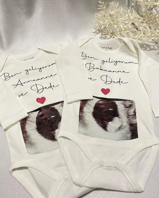 Baby romper - romper met foto/tekst naar keuze - gepersonaliseerde rompers - bebek zibin