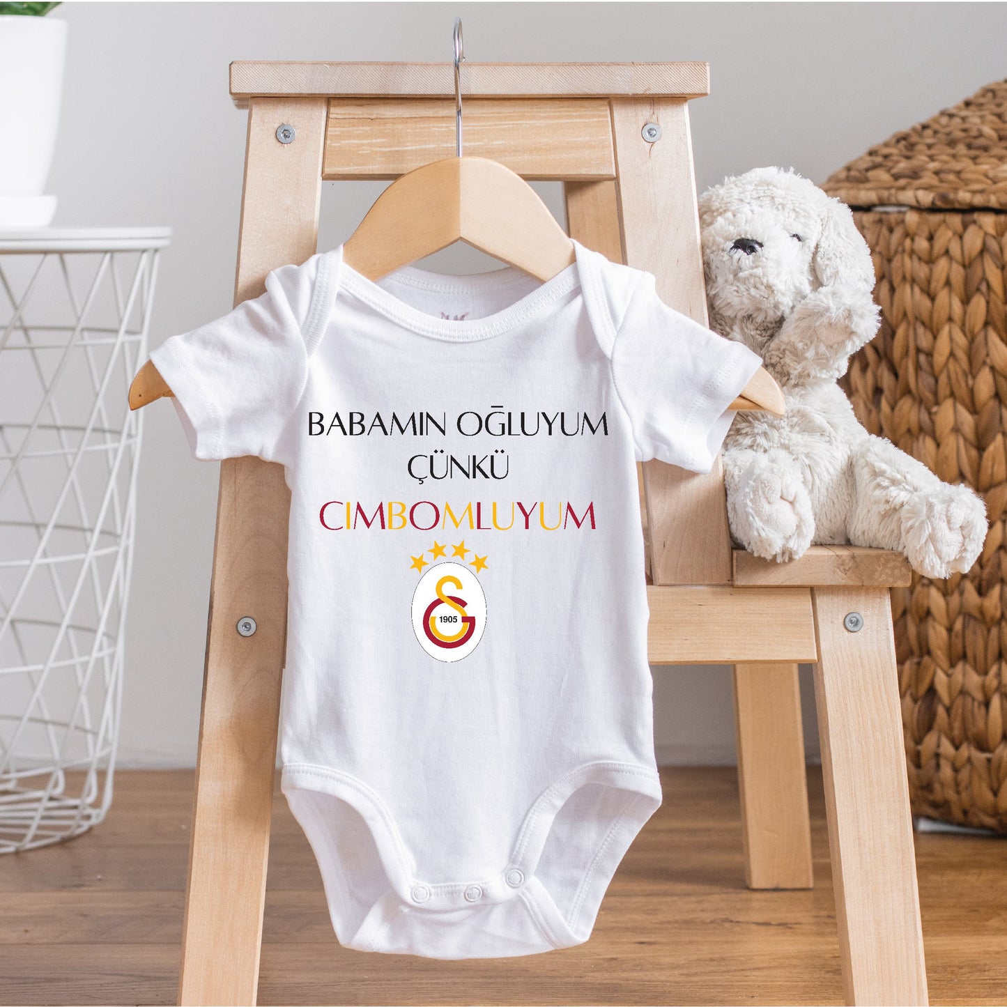 Baby romper - romper met foto/tekst naar keuze - gepersonaliseerde rompers - galatasaray zibin combom