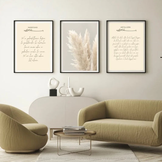 islamitische posters set van 3 - allah - muhammed -ayat el kursu - woondecoratie - islam wall art - islamic art - islamitische kunst - duvar poster - muslim art - gepersonaliseerde posters